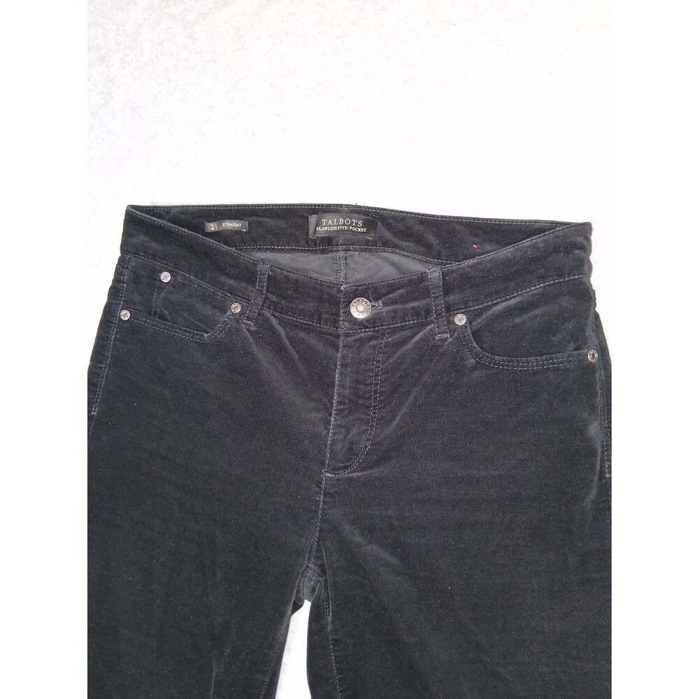 Talbots Flawless Five Pocket Straight Corduroy Pants Size 2 Black Quiet Luxury - Picture 4 of 14